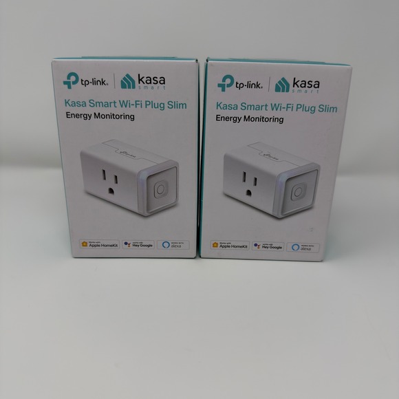 TP-Link Other - 2pk TP-Link Kasa Smart Wi-Fi Plug Slim Energy Monitoring HomeKit Alexa KP125